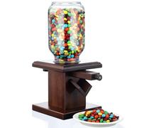 Maxdot 1 Pcs Wooden Candy Dispenser Wood Storage Containers for Gummy Versatile Snack Storage Machine Candy Dispenser Countertop Suitable for Candy Bean and Cereal