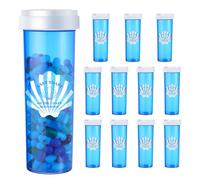 Maxdot 12 Pack Last Toast on the Coast Bachelorette Party Favors, Large Blue Shell Pill Bottles Kit 5.9'' x 1.9'', Beach Party Gift for Girls Night Out, 21st Birthday, Travel, Wedding Supplies