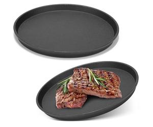 Maxdot 2 Pcs Small Cast Iron Griddle Pan 7.5 Inch Easter 4th of July Round Cast Iron Pizza Pan Camping Skillets Mini Carbon Steel Griddle for BBQ, Baking, Grilling, in the Oven, on the Stove or Grill