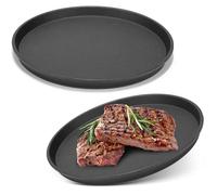 Maxdot 2 Pcs Small Cast Iron Griddle Pan 7.5'' Round Cast Iron Pizza Pan Camping Skillets Mini Carbon Steel Griddle for BBQ Cooking, Baking, Grilling, Frying, in the Oven, on the Stove or Grill, Black