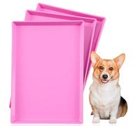 Maxdot 3 Pcs Dog Crate Replacement Pan for 24 Inch Crate Home, Rose Pink Dog Ideal for Potty Training Tray Chew Proof Pet Kennel Plastic Tray Waterproof, Easy to Clean, Ideal for Pet Potty Training