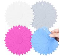 Maxdot 4 Pcs Large Rubber Jar Opener Pad Jar Opener 6.10 Inch Multi Function Non Slip Jar Opener Resistant Coasters for Weak Arthritis Hands Seniors Easy Opening(Classic Colors)