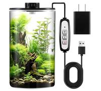 Maxdot 5.9 x 9.8 Inch Glass Plant Terrarium Kit with Light for Succulent, Moss, Miniature Gardening Landscape, Betta Fish Tank, Indoor Plant Growth, Office Home Decoration, Plant Lovers Gifts