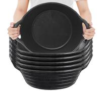 Maxdot 6 Pieces Rubber Feed Pan with Handle 3 Gallon Durable Versatile Horse Feeder Bucket for Livestock Animal Pets Feeding Watering Bowl Supplies