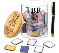 Maxdot TBR Jar Gifts for Book Lover Choose Your Next Book to Be Read List Jar with 120 Wood Tokens and 2 Pens Bookish Merch Bookworms Gifts for Club Member Student Teacher Reading Accessories