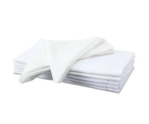 Maxdot White Linen Hem Stitch Dinner Napkins Set of 6-20"x20" Ladder Hem Stitch 100% Pure Linen Cloth Washable Cocktail Napkins for Wedding Summer Father's Day, Memorial Day, 4th of July