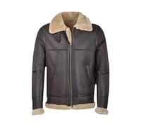 MAXDUD Men’s Brown Faux Fur Shearling Bomber Aviator B3 RAF Stylish Flying Pilot Sheepskin Leather Jacket
