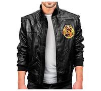 MAXDUD Men’s Cobra Red & Black The Karate Kid Johnny Bomber Leather Jacket