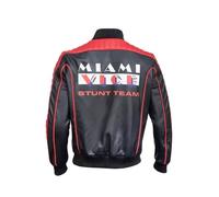 MAXDUD Men’s Miami Stunt Team Fall Costume Guy Ryan Lightweight Stylish Black Biker Leather Jacket