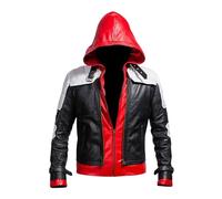 MAXDUD Men’s Stylish Knight Jacket Hooded Lightweight Costume Biker Leather Jacket