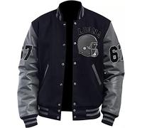 MAXDUD Mens Black & Grey Bomber Jacket | Varsity Jacket College Letterman Jacket For Tom Hardy Baseball Lightweight Jacket