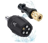 MaxEarn 1/4'' Quick Connect Fitting with 5-in-1 Turbo Nozzle Tip, 4000PSI Pressure Washer Adapter with 5 Power Nozzle Tips Multiple Degree, Quick Connect Female Fitting for Karcher K2 K3 K4 K5 K6 K7