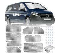 MaxEarn 10Pcs Internal Thermal Blind Set for Vito III W447 LWB Viano 2014-2024, Sunshade Wrap Kit, Window Front Screen Cover, Summer UV Sun Blind & Winter Insulation Cover for Campervans Motorhome