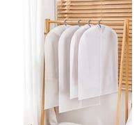 MaxEarn 10pcs Translucent Garment Bags, Dustproof Clothes Covers with Zipper, Waterproof Moth Proof Breathable Clear Hanging Dress Cover, Suit Protector Bag for Travel Storage(60*100cm & 60*120cm)