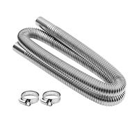 MaxEarn 120cm Exhaust Hose for Generator with 2 Clamps, Car Stainless Steel Air Diesel Heater Exhaust Pipe, Auto Parking Heater Accessories for Diesel Gas Vent Hose Heating