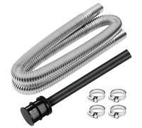 MaxEarn 120cm Exhaust Hose for Generator with Air Filter and 4 Clamps, Car Stainless Steel Air Diesel Heater Exhaust Pipe, Auto Parking Heater Accessories for Diesel Gas Vent Hose Heating