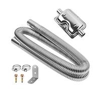 MaxEarn 120cm Exhaust Hose for Generator with Muffler, Car Stainless Steel Air Diesel Heater Exhaust Pipe with 2 Clamps, Auto Parking Auxiliary Heater Accessories for Diesel Gas Vent Hose Heating