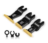 MaxEarn 16PCS Titanium Oscillating Multitool Blades Set, Extra Long Multi Tool Cutting for Metal, Wood, Nails, Plastic, Universal Compatible with Dewalt, Makita, Ryobi