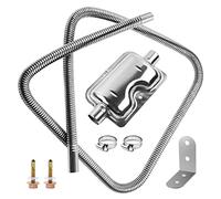 MaxEarn 200cm Exhaust Hose for Generator with Muffler, Car Stainless Steel Air Diesel Heater Exhaust Pipe with 2 Clamps, Auto Parking Auxiliary Heater Accessories for Diesel Gas Vent Hose Heating