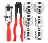 MaxEarn 32Pcs CV Boot Clamps Kit(15Pcs Large + 15Pcs Small) with Ear Clamp Pliers and Hose Joint Boot Band Pliers, Auto CV Joint Boots Clamps, Universal Adjustable Axle Repair Clamp for Car Truck SUV