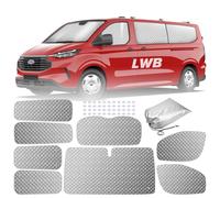 MaxEarn 8PCS Internal Thermal Blind for Ford Transit Custom LWB, Insulated Windscreen Cover, UV-Proof and Waterproof, Foldable Reflective Sunshade Privacy and Temperature Control for Camper Van