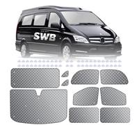 MaxEarn 8pcs Internal Thermal Blind Set Fits for VITO II W639/Viano SWB L2 2003-2014, Window Front Screen Cover, Sunshade Wrap Kit, Summer UV Sun Blind&Winter Insulation Cover for Campervans Motorhome