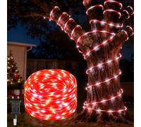 MaxEarn 98FT Extra Long Christmas Candy Cane Rope Light with 600 LED, Waterproof Xmas Rope Lights w/ 8 Modes for Indoor Outdoor Christmas Tree, Terrace Tree Fence, Garden Yard Party, White Light