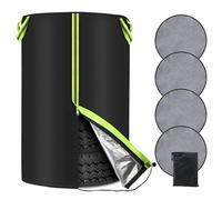 MaxEarn Diameter 72 cm x Height 117 cm Car Tyre Bag with 4 Felt Mats, Universal Tyre Cover for 4 Tyres, 210D Oxford Storage Bag with Reflective Strips, Car Tyre Cover W/Zip
