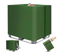 MaxEarn IBC Tank Cover, 1000L 420D Green Tarpaulin with Zipper, 120 x 100 x 116cm IBC Container Protective Cover, Waterproof Sun UV Protective for Outdoor 1000L IBC Rainwater Tank