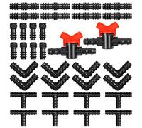 MaxEarn Irrigation Connection Kit for Hoses, Hose Connector for 16 mm Drip Irrigation System, 1/2 Inch Hose Connector for Drip Sprinkler Systems (T Pieces/Arches/Straights/Valves/Bonds)