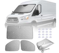 MaxEarn Motorhome Internal Thermal Blind for Transit Van MK8 2014-2024, 3Pcs Sunshade Wrap Cover Kit, Summer Sun Blind & Winter Windscreen Insulation Cover, Windshield Protection for Ford Campervan