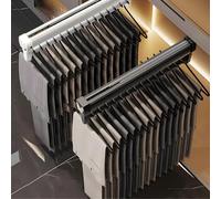 MaxEarn Pull Out Clothes Rail, 30cm Steel Extendable Closet Rod, Black Telescopic Clothes Rail for Pants Storage, Adjustable Heavy Duty Clotheing Storage Hanger Rack Bar for Wardrobe, Load 30kg