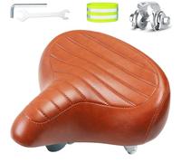 MaxEarn Saddle Bicycle Saddle for Men and Women, Wide Soft Retro Bicycle Seat, Comfortable Bicycle Saddle with Shockproof Spring Clamps, Replacement Bicycle Saddles for City Bike, Mountain Bike,
