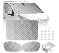 MaxEarn Thermal Blind Set for Renault Trafic 2015-2024, 3PCS Luxury Sunshade Wrap Cover Kit, Foldable Window Front Screen Cover, Summer UV Sun Blind & Winter Insulation Screen for Vivaro NV300