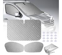 MaxEarn Thermal Blinds Set for Renault Trafic 2001-2014, 3PCS Luxury Sunshade Wrap Cover Kit for Vauxhall Vivaro 2001-2014, Front Window UV Screen Covers, Summer Sun Blind & Winter Insulation Covers