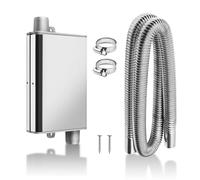 MaxEarn Upgraded Muffler with 120cm Exhaust Hose for Generator, Auto Parking Auxiliary Heater Accessories, Car Stainless Steel Exhaust Pipe with 2 Clamps for Air Diesel Gas Vent Hose Heating