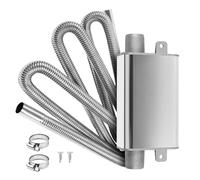 MaxEarn Upgraded Small Muffler with 300cm Exhaust Hose for Generator, Auto Parking Auxiliary Heater Accessories, Car Stainless Steel Exhaust Pipe with 2 Clamps for Air Diesel Gas Vent Hose Heating
