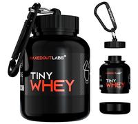 maxedoutlabs - TinyWhey - Mini Bottle Funnel - Container for Fitness Powder Supplements - Pendant Box - Gym Whey Protein Gift Box - Keyring