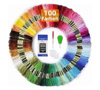 Maxee Embroidery Threads, 100 Colors Per Pack Embroidery Floss,8m Cross Stitch Threads,Friendship Bracelets Floss, Crafts Floss Rainbow Color with Free Embroidery Needles, Floss Bobbins