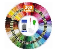 Maxee Embroidery Threads, 200 Colors Per Pack Embroidery Floss,8m Cross Stitch Threads,Friendship Bracelets Floss, Crafts Floss Rainbow Color with Free Embroidery Needles, Floss Bobbins