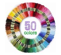 Maxee Embroidery Threads, 50 Colors Per Pack Embroidery Floss,8m Cross Stitch Threads,Friendship Bracelets Floss, Crafts Floss Rainbow Color