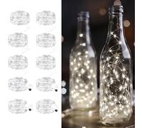 Maxee Halloween Decoration Lights, 10 Pack Fairy Lights, 2M 6.56ft Cold LED String Lights, Battery Operated Copper Wire Light for DIY, Autumn, Parties, Christmas Decoration (4 Square & 6 Flat Light)