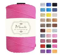 Maxee Premium Polyester Macrame Cord 3 mm × 218 yd,3mm 100% Polypropylene Macrame Cord,Ideal for Crochet, Wall Hangers, Bags, Rugs & DIY Crafts（Tibetan Blue）