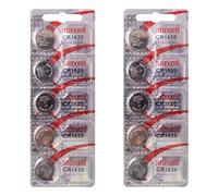 Maxell 10 x cr1620 3v lithium button cell batteries