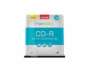 Maxell 648200 CD-R 700 100PC Recordable Discs 48X 700MB 80 Min Spindle 100 Pk