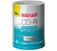 Maxell 648200 CD-R 700 100PC Recordable Discs 48X 700MB 80 Min Spindle 100 Pk