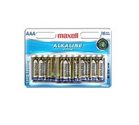 Maxell 723472 Ready-to-go Long Lasting and Reliable Alkaline Battery AAA Cell 16-Pack with High Compatibility