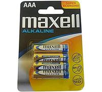 Maxell 723671.60.CN Alkaline Battery, Micro AAA, Blister Pack of 4