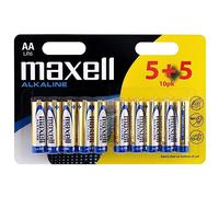 Maxell - AA LR6 MN 1500 Batteries (10 piles), Multicolor