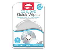 Maxell CD & DVD Quick Wipes, Remove Dirt, dust, and smudges, Great for DVDs, CDs, Playstation Discs, and Xbox Discs, 20PK (190511)